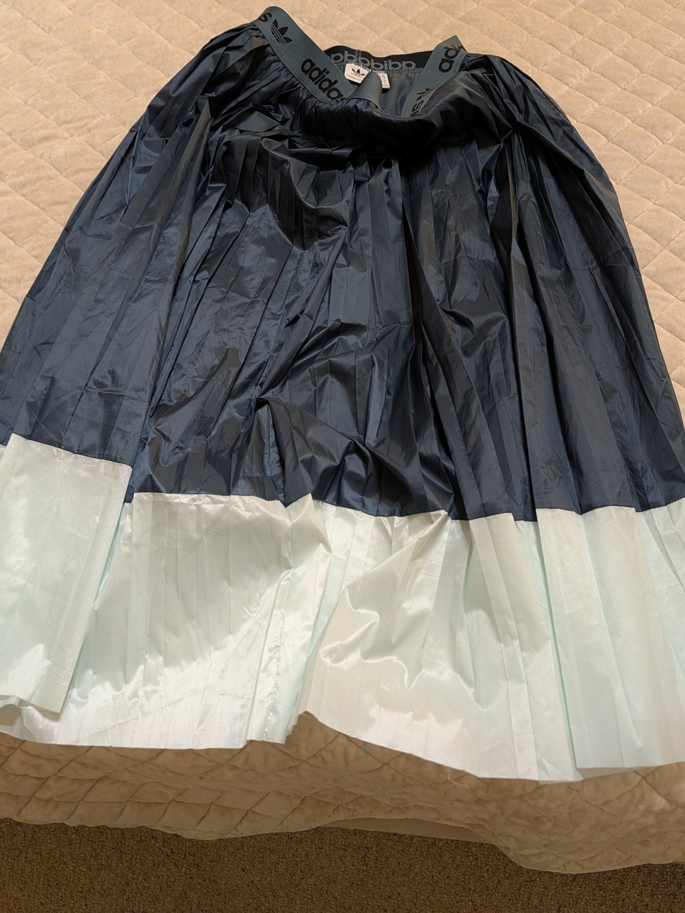 adidas Women's Two-Tone Navy and White Pleated Skirt